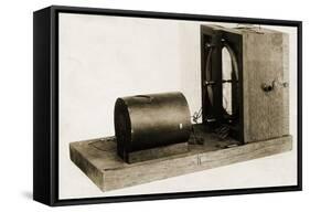 Model of Berliners Original Telephone Made in 1877-null-Framed Stretched Canvas