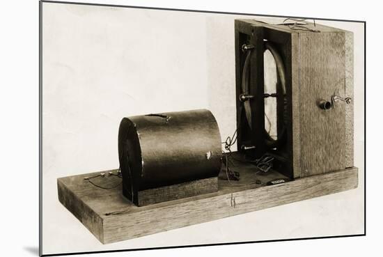 Model of Berliners Original Telephone Made in 1877-null-Mounted Photographic Print