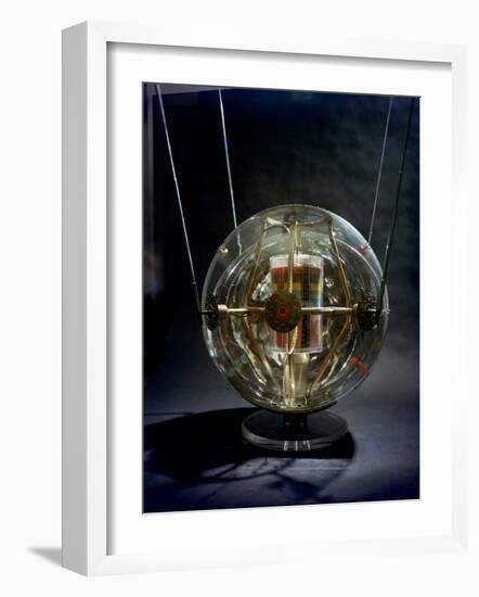 Model of Earth Satellite Created at Naval Research Lab Shows How Instruments Will Be Stacked-Hank Walker-Framed Photographic Print
