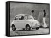 Model of Fiat 500 R-null-Framed Stretched Canvas