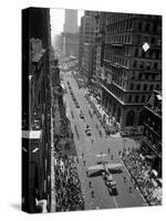 Model of Plane on Float in "New York at War" Independence Day Parade Up Fifth Avenue-Andreas Feininger-Stretched Canvas