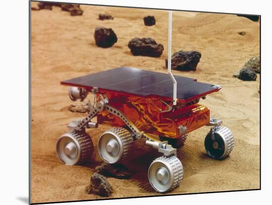 Model of the Mars Pathfinder Rover Sojourner-null-Mounted Photographic Print