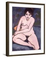 Model on Blue Ground, 1906-Ernst Ludwig Kirchner-Framed Giclee Print