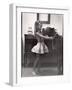 Model Posed Putting Costume Jewelry on Great Dane, Children's Fall Fashion-Nina Leen-Framed Photographic Print