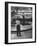 Model Posing Beside Cadillac Eldorado Captures Attention of Young Boy at National Automobile Show-Walter Sanders-Framed Photographic Print