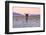 Model posing for the camera at sunset over the salt flats of the Mesquite Dunes, California-Laura Grier-Framed Photographic Print