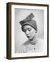 Model Posing in a Bonnet Styled Hat with Streamers That Are Drawn Around the Back of the Head-Nina Leen-Framed Photographic Print