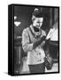 Model Posing in a Train Station While Wearing New Fashion-Gordon Parks-Framed Stretched Canvas