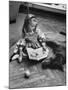 Model Posing with Book and Pet Dog-Nina Leen-Mounted Photographic Print