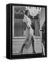 Model Prunelia Wearing a Marc Bohan Evening Dress-Bill Ray-Framed Stretched Canvas