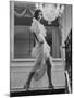 Model Prunelia Wearing a Marc Bohan Evening Dress-Bill Ray-Mounted Photographic Print