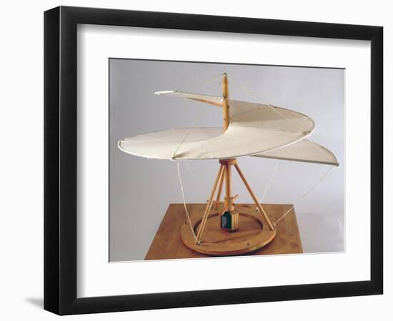 Model Reconstruction of Da Vinci's Design for an Aerial Screw-Leonardo da Vinci-Framed Giclee Print