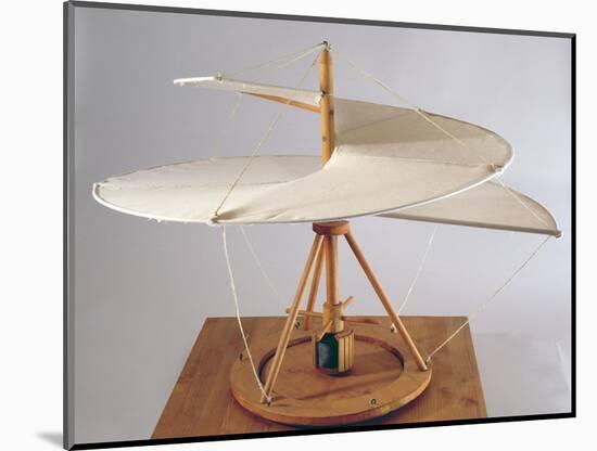 Model Reconstruction of Da Vinci's Design for an Aerial Screw-Leonardo da Vinci-Mounted Giclee Print
