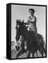 Model Riding a Horse-Allan Grant-Framed Stretched Canvas