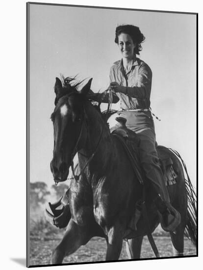 Model Riding a Horse-Allan Grant-Mounted Photographic Print