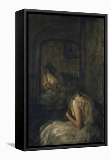 Model Seated Before a Mirror-Philip Wilson Steer-Framed Stretched Canvas
