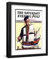 "Model Ship," Saturday Evening Post Cover, October 5, 1935-Gordon Grant-Framed Giclee Print