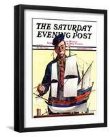 "Model Ship," Saturday Evening Post Cover, October 5, 1935-Gordon Grant-Framed Giclee Print