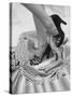 Model Showing Off Satin Pumps for the Spring Season, at Saks Fifth Avenue-Nina Leen-Stretched Canvas