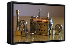 Model Steam Engine-paul fleet-Framed Stretched Canvas