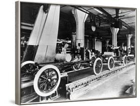 Model T Chassis in Highland Park Ford Plant-null-Framed Photographic Print