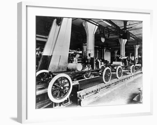 Model T Chassis in Highland Park Ford Plant-null-Framed Photographic Print