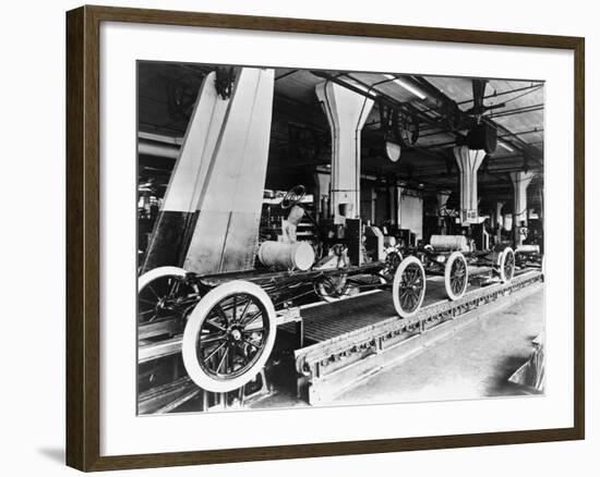 Model T Chassis in Highland Park Ford Plant-null-Framed Photographic Print