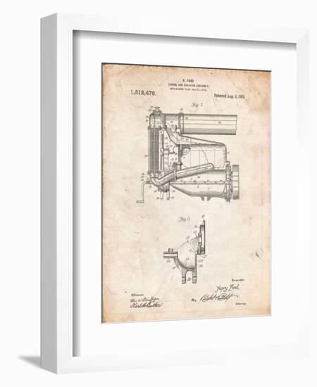 Model T Engine and Radiator Assembly-Cole Borders-Framed Art Print