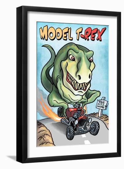 Model T-REX Dinosaur-Lantern Press-Framed Art Print