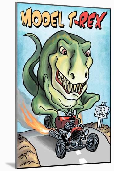 Model T-REX Dinosaur-Lantern Press-Mounted Art Print