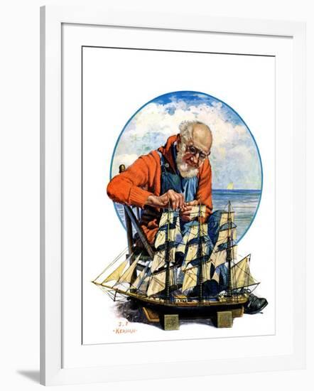 "Model Three Masted Ship,"September 17, 1927-J.F. Kernan-Framed Giclee Print