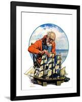 "Model Three Masted Ship,"September 17, 1927-J.F. Kernan-Framed Giclee Print