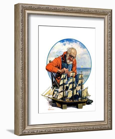 "Model Three Masted Ship,"September 17, 1927-J.F. Kernan-Framed Giclee Print