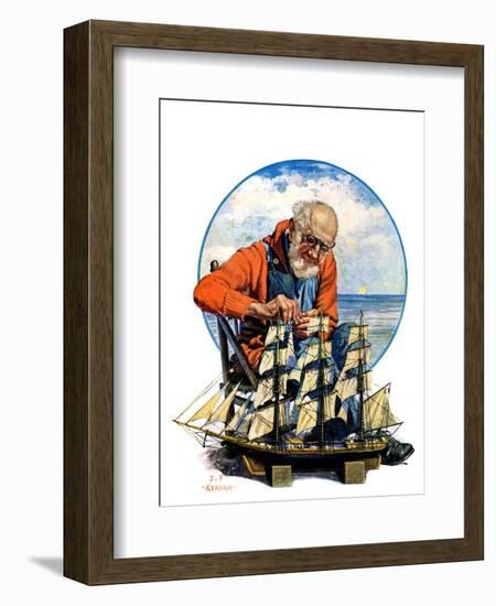 "Model Three Masted Ship,"September 17, 1927-J.F. Kernan-Framed Giclee Print