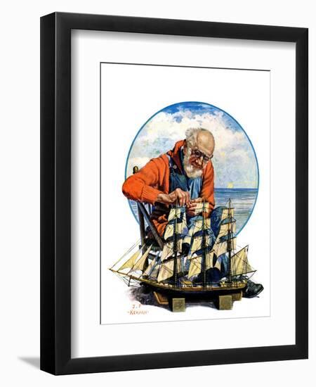 "Model Three Masted Ship,"September 17, 1927-J.F. Kernan-Framed Giclee Print