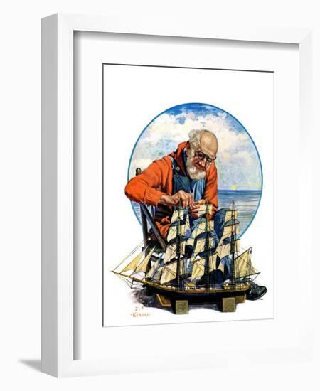 "Model Three Masted Ship,"September 17, 1927-J.F. Kernan-Framed Giclee Print