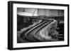 Model Train Tracks in Black and White with Robert Frost Quote-null-Framed Photo