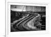 Model Train Tracks in Black and White with Robert Frost Quote-null-Framed Photo