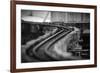 Model Train Tracks in Black and White with Robert Frost Quote-null-Framed Photo