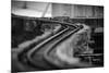 Model Train Tracks in Black and White with Robert Frost Quote-null-Mounted Photo