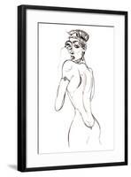 Model wearing a backless dress and a monocle-Neale Osborne-Framed Giclee Print