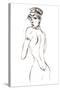 Model wearing a backless dress and a monocle-Neale Osborne-Stretched Canvas