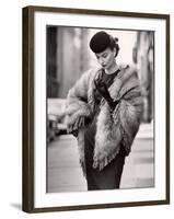 Model Wearing a Fringed Shawl Made of Natural Norwegian Blue Fox, Selling For $750-Gordon Parks-Framed Photographic Print