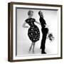 Model Wearing a Puff Ball Skirt and Escort with Roses, 1958-John French-Framed Giclee Print