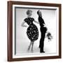 Model Wearing a Puff Ball Skirt and Escort with Roses, 1958-John French-Framed Giclee Print