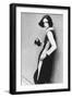 Model Wearing a Striped Two-Piece Dress by Rudi Gernreich-Bob Stone-Framed Premium Giclee Print