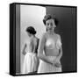Model Wearing Adhesive Strapless Brassiere Designed by Charles L. Langs, New York, NY, May 1949-Nina Leen-Framed Stretched Canvas