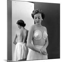 Model Wearing Adhesive Strapless Brassiere Designed by Charles L. Langs, New York, NY, May 1949-Nina Leen-Mounted Photographic Print