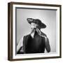 Model Wearing Bandanna Base under Straw Skimmer-Gordon Parks-Framed Photographic Print