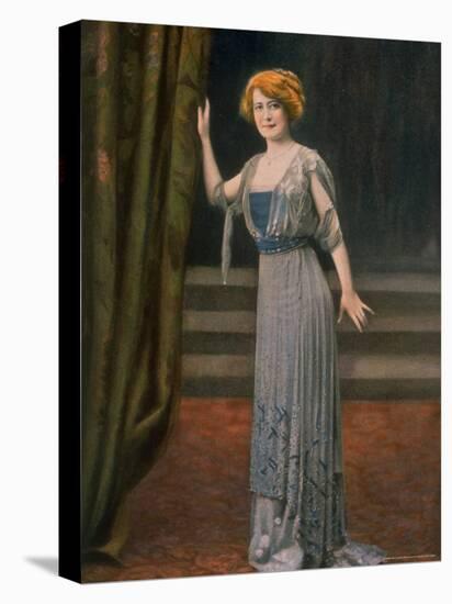 Model Wearing Blue Beaded Robe du Soir, or Evening Dress Designed by Paquin-Boissonnas & Taponier-Stretched Canvas